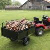 VEVOR Heavy Duty ATV Trailer Steel Dump Cart, 750-Pound 15 Cubic Feet, Garden Utility Trailer with Removable Sides for Riding L - MadeInUSA