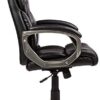 Executive Home Office Desk Chair with Padded Armrests- Black/Silver