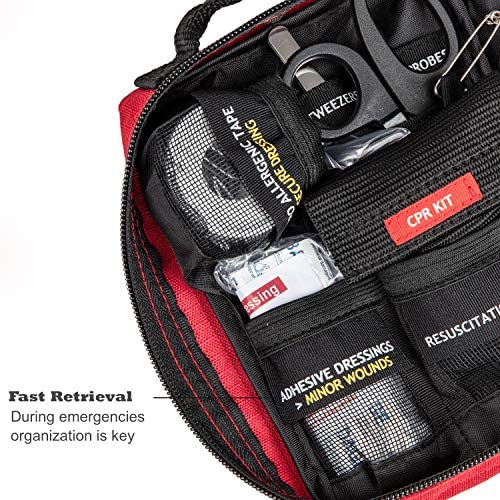 Surviveware Comprehensive Premium First Aid Kit Emergency Medical Kit for Trucks, Cars, Camping, Office and Sports and Outdoor Emergencies - Large 200 Piece Set