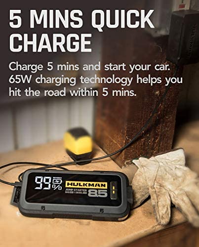 HULKMAN Alpha85 Jump Starter 2000 Amp 20000mAh Car Starter for up to 8.5L Gas and 6L Diesel Engines