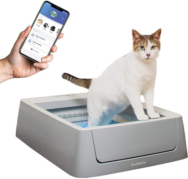 PetSafe ScoopFree Self Cleaning Cat Litter Box Systems, iOS/Android App with Health Counter - Automatic Cat Litter Box, Crystal Cat Litter