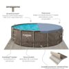 Funsicle 16ft x 48in Round Oasis Designer Above Ground Pool, Dark Double Rattan with SkimmerPlus Filter Pump & Ladder - MadeInUSA