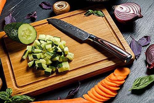 Yatoshi 7 Knife Block Set - Pro Kitchen Knife Set Ultra Sharp High Carbon Stainless Steel with Ergonomic Handle