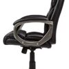 Executive Home Office Desk Chair with Padded Armrests- Black/Silver