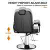 Artist hand Black 360°Barber Chair Heavy Duty Hydraulic Reclining Salon Shampoo Beauty Hair Styling Equipment - MadeInUSA