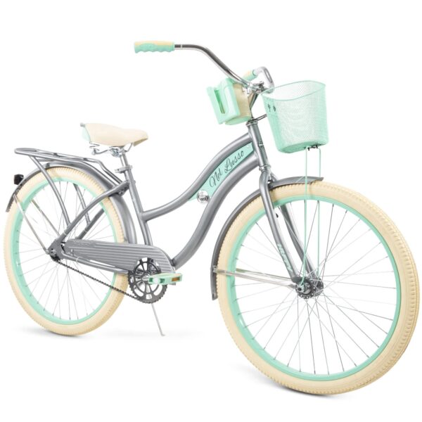 Huffy, nel Lusso Classic Cruiser Bike with Perfect Fit Frame, Women's, Light Blue, 26" - MadeInUSA