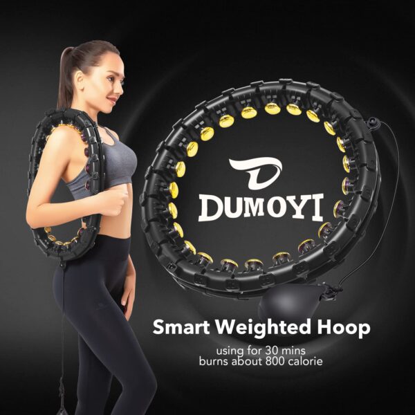 163df694c6c141119b18ff71c0cc8c49 Dumoyi Smart Weighted Fit Hoop for Adults Weight Loss, 24 Detachable Knots, 2 in 1 Adomen Fitness Massage