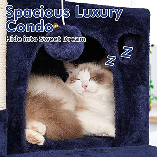 rabbitgoo Cat Tree Cat Tower 61" for Indoor Cats, Multi-Level Cat Condo with Hammock & Scratching Posts for Kittens