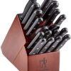HENCKELS Solution 12-pc Knife Set with Block, Chef Knife, Paring Knife, Steak Knife Set, Grey, Stainless Steel