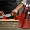 Japanese Knife Set, imarku 16-Piece Professional Kitchen Knife Set with Block, Chef Knife Set with Knife Rod, German High Carbon Steel Kitchen Knives Set