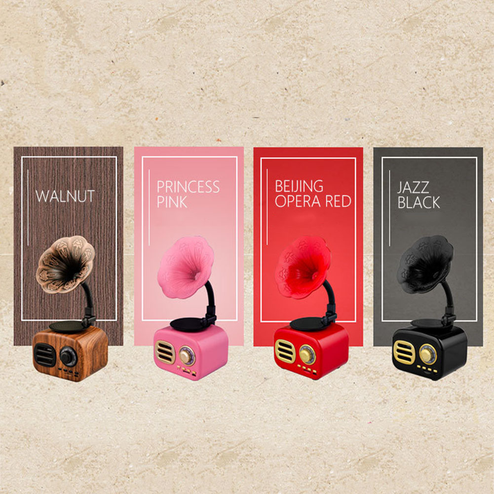 Portable Bluetooth Speaker - Retro Phonograph Design