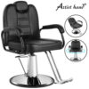 Artist hand Black 360°Barber Chair Heavy Duty Hydraulic Reclining Salon Shampoo Beauty Hair Styling Equipment - MadeInUSA