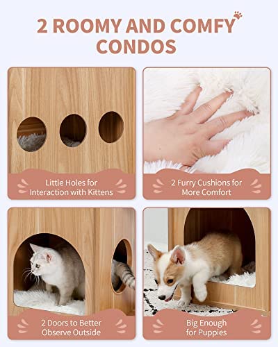 Made4Pets Cat Tree Modern Cat Tower Featuring with Fully Sisal Covering Scratching Posts