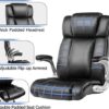 Executive Office Desk Chair with Flip-up Armrests, Executive Chair PU Leather Swivel Task Chair with Lumbar Support