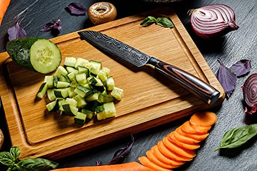 Yatoshi 7 Knife Block Set - Pro Kitchen Knife Set Ultra Sharp High Carbon Stainless Steel with Ergonomic Handle