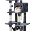 rabbitgoo Cat Tree Cat Tower 61" for Indoor Cats, Multi-Level Cat Condo with Hammock & Scratching Posts for Kittens