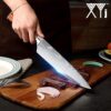 XYJ Stainless Steel Kitchen Knives Set 8 Piece Chef Knife Set with Carry Case Bag & Sheath Well Balance Ergonomic Handle
