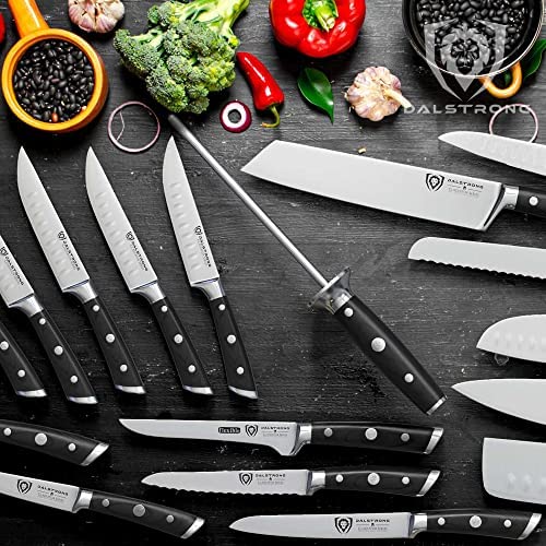 DALSTRONG Knife Block Set - 5 Piece - Gladiator Series - with Modular, Multi-Level Block - German HC Stainless Steel - Premium ABS Polymer Handles - NSF Certified