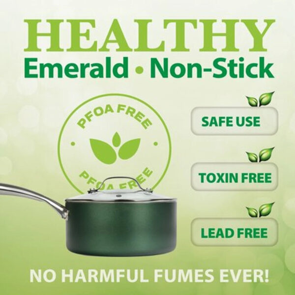 Granitestone Emerald Collection 10 Piece Pots and Pans Set with Ultra Nonstick Durable Mineral & Diamond Triple Coated Surface, Stainless Steel Stay Cool Handles, Oven & Dishwasher Safe