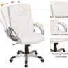 Executive Home Office Desk Chair with Padded Armrests- Black/Silver