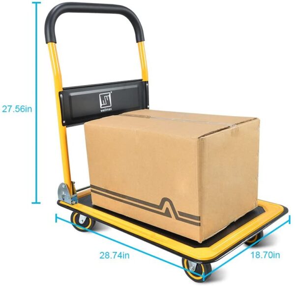 Push Cart Dolly by Wellmax, Moving Platform Hand Truck