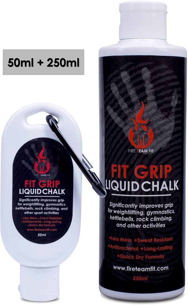 Fire Team Fit Liquid Chalk for Weight Lifting, Rock Climbing, Cross Training, & Powerlifting, Gym Approved Workout Chalk for Hands & Calluses