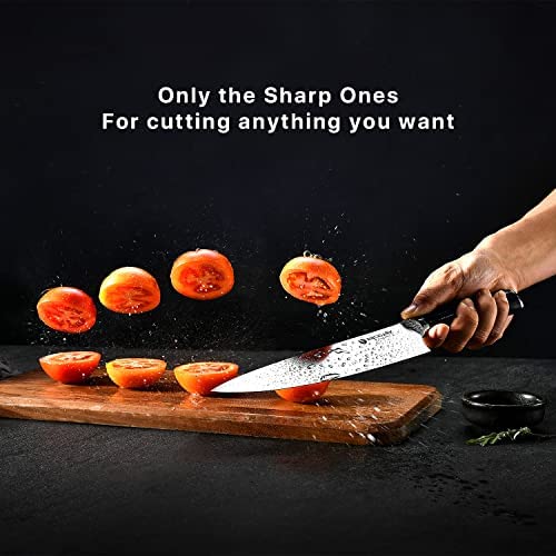 BRODARK Kitchen Knife Set with Block, Ultra Sharp 15 PCS German Stainless Steel Professional Chef Knife Set with 2 Stage Knife Sharpener, Ergonomic Handle Full Tang Forged Gift with Premium Box