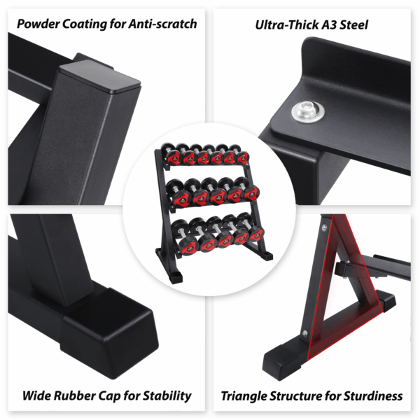 3-Tier Dumbbell Rack Stand