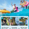 Evajoy 16ft x 48in Metal Frame Swimming Pool Set, Round Above Ground Pool Set with 2000 GPH Sand Filter Pump, Pool Ladder, Ground Cloth, Pool Cover - MadeInUSA