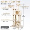 rabbitgoo Cat Tree Cat Tower 61" for Indoor Cats, Multi-Level Cat Condo with Hammock & Scratching Posts for Kittens