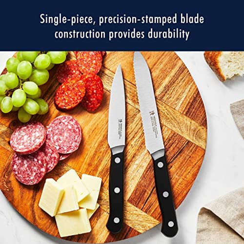 HENCKELS Solution 12-pc Knife Set with Block, Chef Knife, Paring Knife, Steak Knife Set, Grey, Stainless Steel