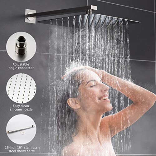 ESNBIA Oil Rubbed Bronze Shower System, Bathroom 12 Inches Rain Shower Head