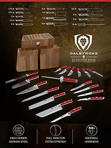 DALSTRONG Knife Block Set - 5 Piece - Gladiator Series - with Modular, Multi-Level Block - German HC Stainless Steel - Premium ABS Polymer Handles - NSF Certified