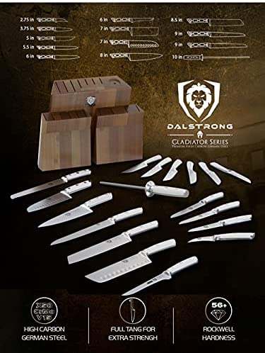 DALSTRONG Knife Block Set - 5 Piece - Gladiator Series - with Modular, Multi-Level Block - German HC Stainless Steel - Premium ABS Polymer Handles - NSF Certified