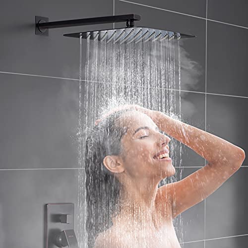 ESNBIA Oil Rubbed Bronze Shower System, Bathroom 12 Inches Rain Shower Head