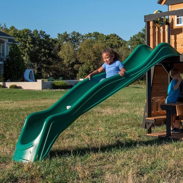 3EAC42F8-507E-4F42-24D7-A43A519C9CC8 Backyard Discovery 10 Foot Wave Slide, Easy One Piece Installation, Green - MadeInUSA