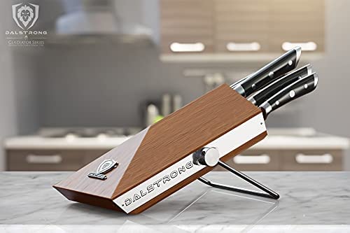 DALSTRONG Knife Block Set - 5 Piece - Gladiator Series - with Modular, Multi-Level Block - German HC Stainless Steel - Premium ABS Polymer Handles - NSF Certified