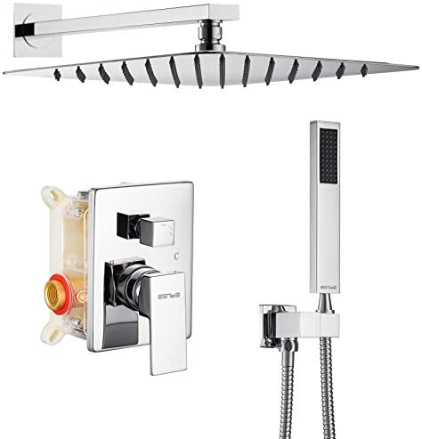 ESNBIA Oil Rubbed Bronze Shower System, Bathroom 12 Inches Rain Shower Head