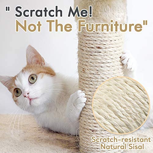 rabbitgoo Cat Tree Cat Tower 61" for Indoor Cats, Multi-Level Cat Condo with Hammock & Scratching Posts for Kittens