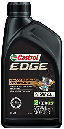 Castrol 60014 Edge 5W-20 Advanced Full Synthetic Motor Oil, 6 Gallon Enviro-Pack