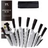 XYJ Stainless Steel Kitchen Knives Set 8 Piece Chef Knife Set with Carry Case Bag & Sheath Well Balance Ergonomic Handle
