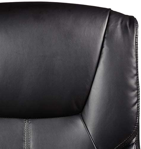 Executive Home Office Desk Chair with Padded Armrests- Black/Silver