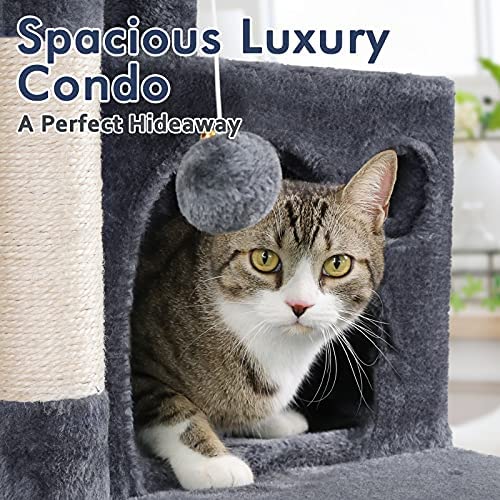 rabbitgoo Cat Tree Cat Tower 61" for Indoor Cats, Multi-Level Cat Condo with Hammock & Scratching Posts for Kittens