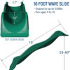 Backyard Discovery 10 Foot Wave Slide, Easy One Piece Installation, Green - MadeInUSA