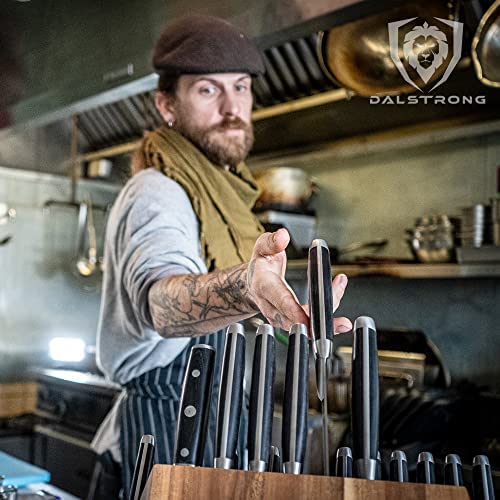 DALSTRONG Knife Block Set - 5 Piece - Gladiator Series - with Modular, Multi-Level Block - German HC Stainless Steel - Premium ABS Polymer Handles - NSF Certified