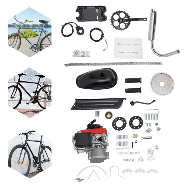 485E2C94-08CC-9B7F-CDCA-5680262DDC4A Anqidi Full Set 4-Stroke 53CC Bicycle Engine Kit Gas Motorized Bike Electric Bicycle Engine Motor Complete Kit Gasoline Powered Engine TCI Ignition 1.5KW 6800Rpm - MadeInUSA