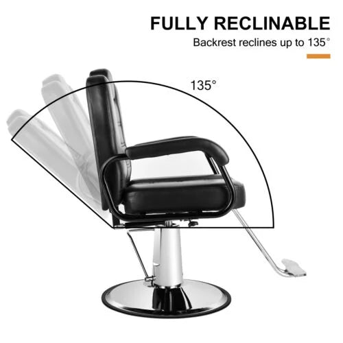 492C7C4A-211D-3FA7-11B5-B8800643AE30 Artist hand Black 360°Barber Chair Heavy Duty Hydraulic Reclining Salon Shampoo Beauty Hair Styling Equipment - MadeInUSA