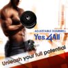 Yes4All Adjustable Dumbbells 40to 200 lbs with Connector Options for strength training