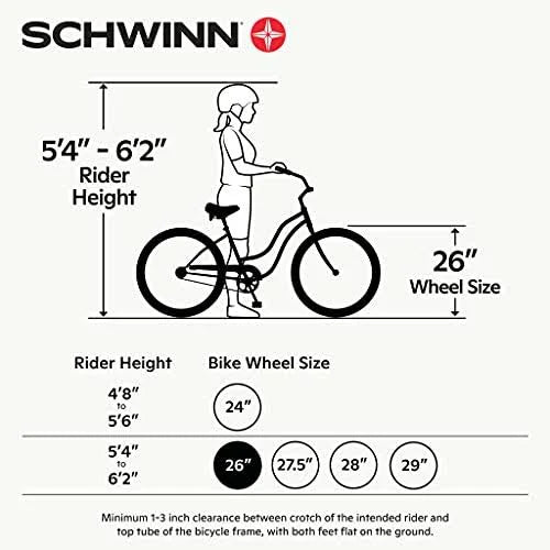 Schwinn Meridian Deluxe Adult Tricycle Bike, Three Wheel Cruiser, 26-inch Wheels, Low Step-Through Aluminum Frame, Adjustable Handlebars, Large - MadeInUSA