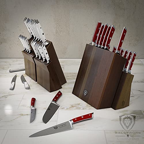 DALSTRONG Knife Block Set - 5 Piece - Gladiator Series - with Modular, Multi-Level Block - German HC Stainless Steel - Premium ABS Polymer Handles - NSF Certified